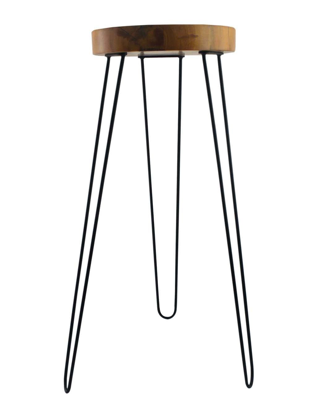 Expertly Crafted Solid Wood Plant Corner Stand Round with Hairpin Legs