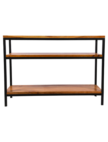 Solid Wood Console Tables 3 Steps Metal Pipe