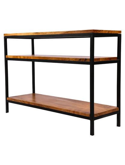 Solid Wood Console Tables 3 Steps Metal Pipe