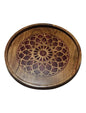 Round Carved Solid Wood Serving Tray – Handmade & Durable | AQ Solid Wood