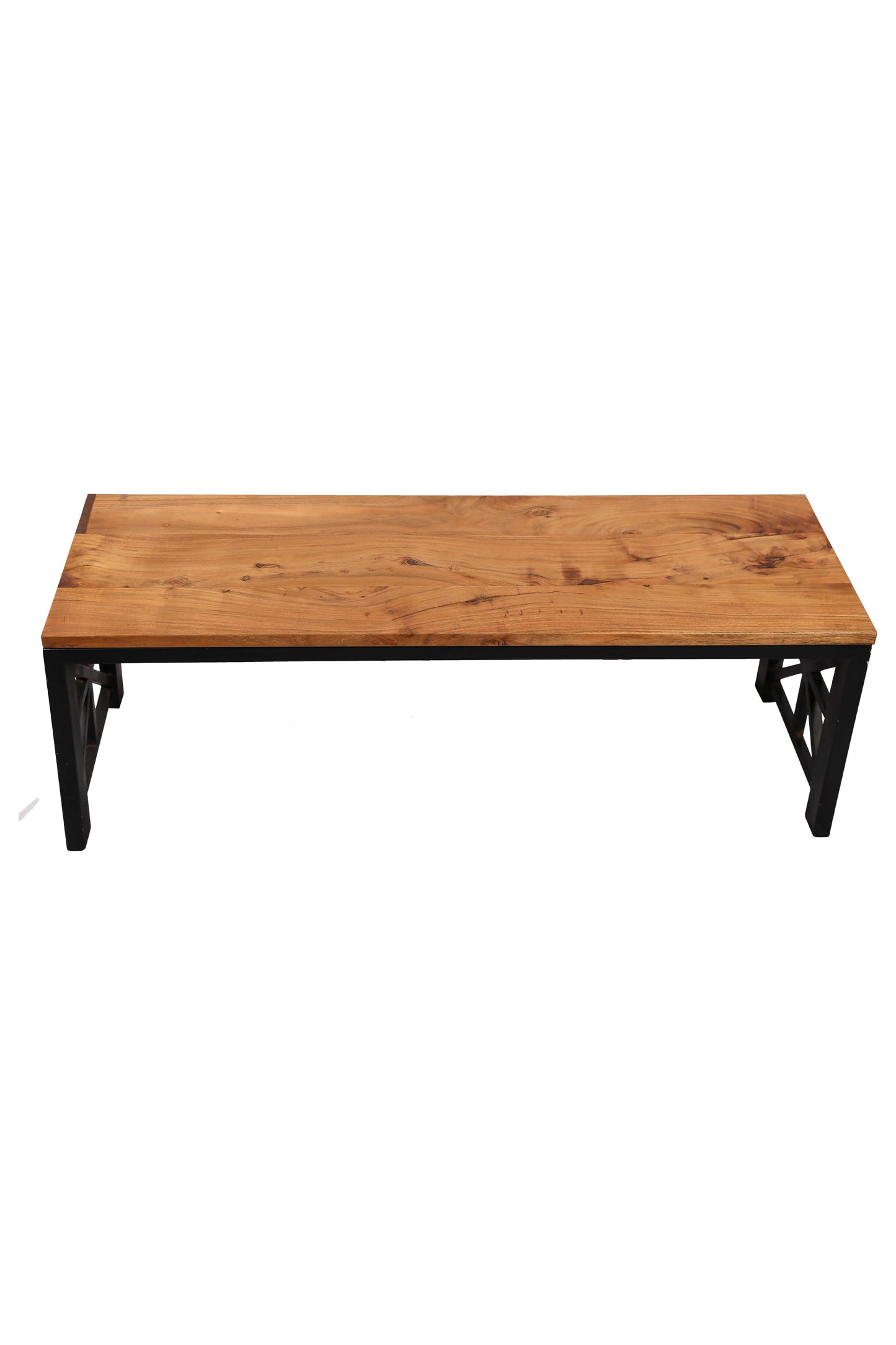 Handmade Acacia Wood Bench with Metal Legs | AQ Solid Wood