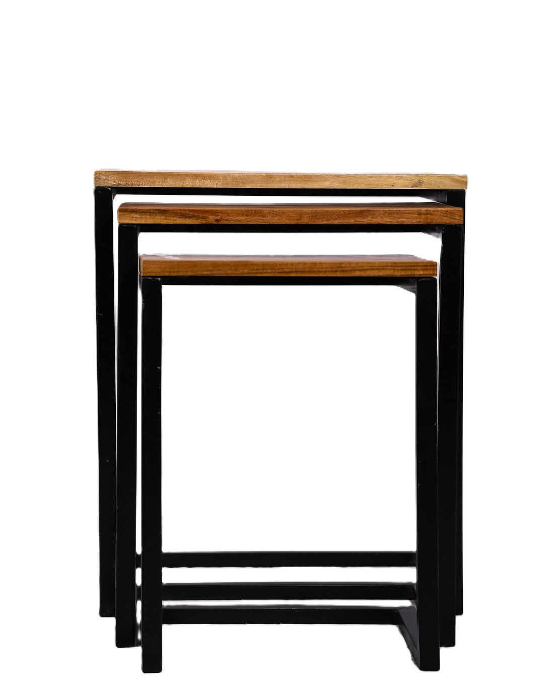 U Shape Solid Wood Nesting Tables (3 Pieces) | Space-Saving Furniture