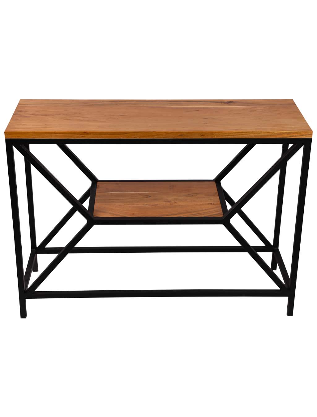 Handmade Solid Wood Console Table With Center Step