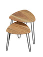 Solid Wood Oval Shape Nesting Tables with Hairpin Legs – Set of 2