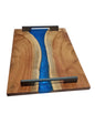 Epoxy Resin Solid Wood Serving Tray Handmade Acacia Wood for Home & Café
