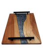 Epoxy Resin Solid Wood Serving Tray Handmade Acacia Wood for Home & Café