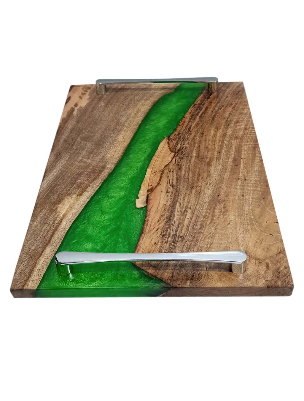 Epoxy Resin Solid Wood Serving Tray Handmade Acacia Wood for Home & Café