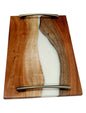 Epoxy Resin Solid Wood Serving Tray Handmade Acacia Wood for Home & Café