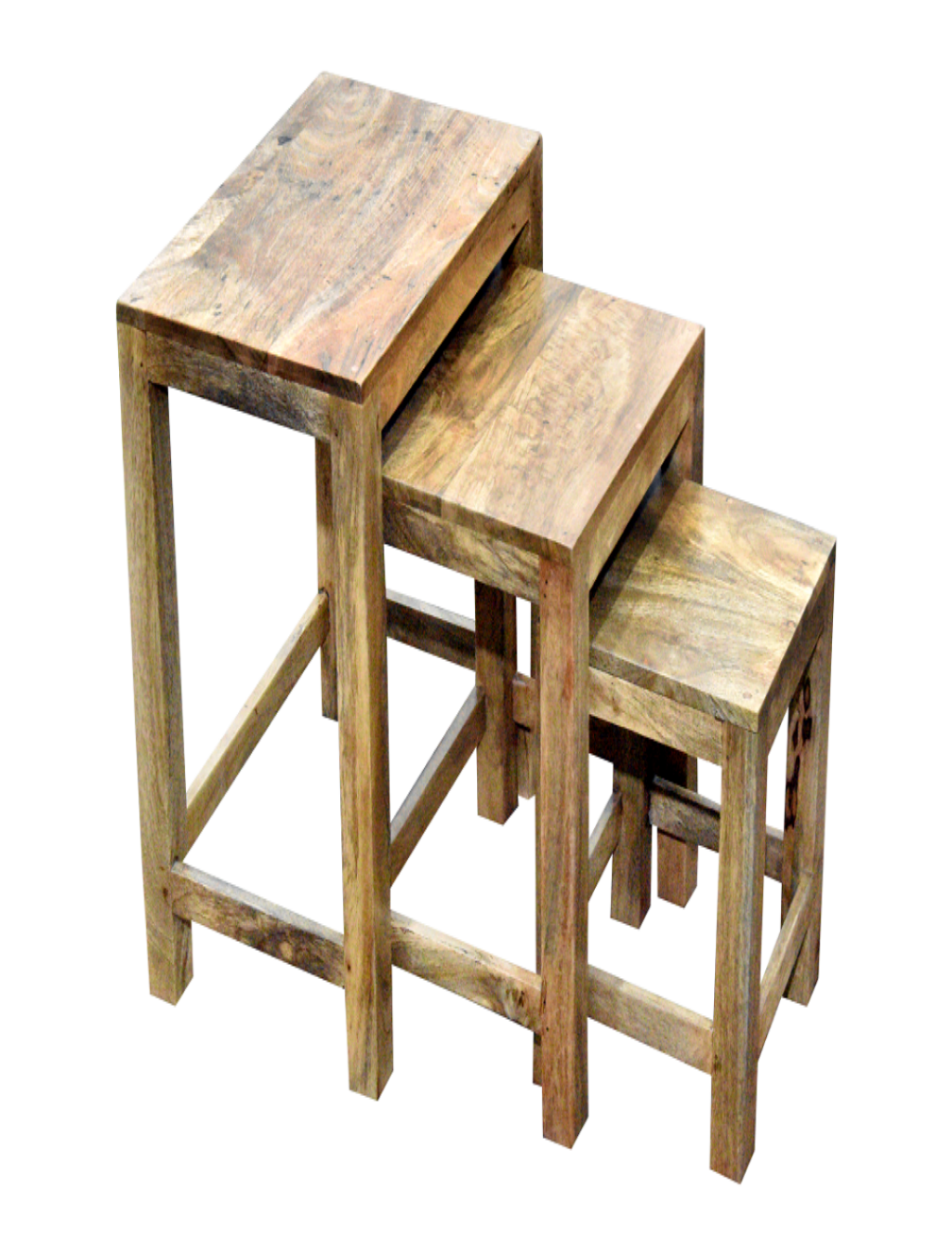 Buy Handmade Mango Wood Rectangle Shape Nesting Tables (Set of 3) – AQ ...