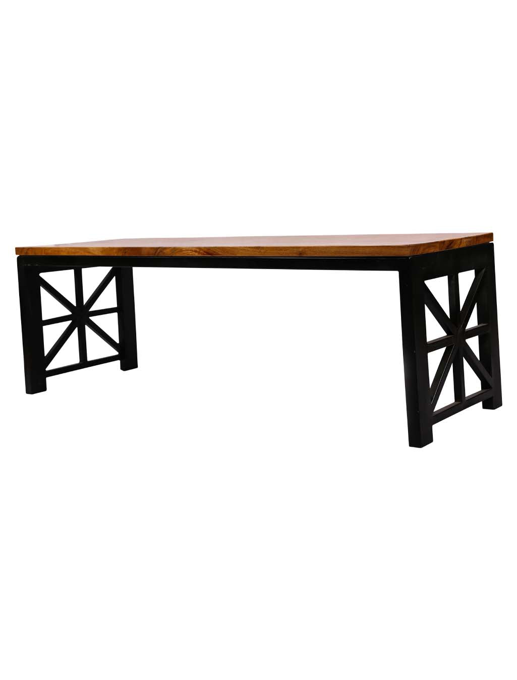 Handmade Acacia Wood Bench with Metal Legs | AQ Solid Wood