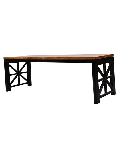 Handmade Acacia Wood Bench with Metal Legs | AQ Solid Wood