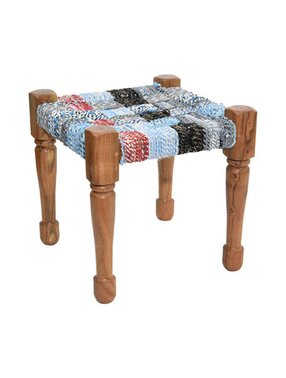 Handwoven Stools Set of 3 – Acacia Wood & Natural Weaving