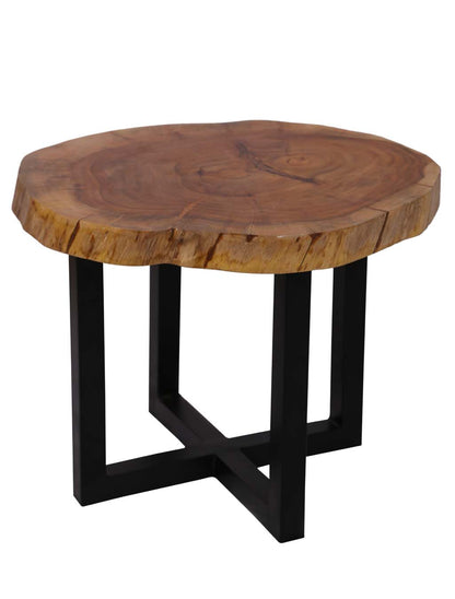 Signature Solid Wood Live Edge Side Table Hand-Finished Wood