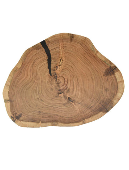 Naturally Seasoned Solid Wood Live Edge Side Table with Hairpin Legs