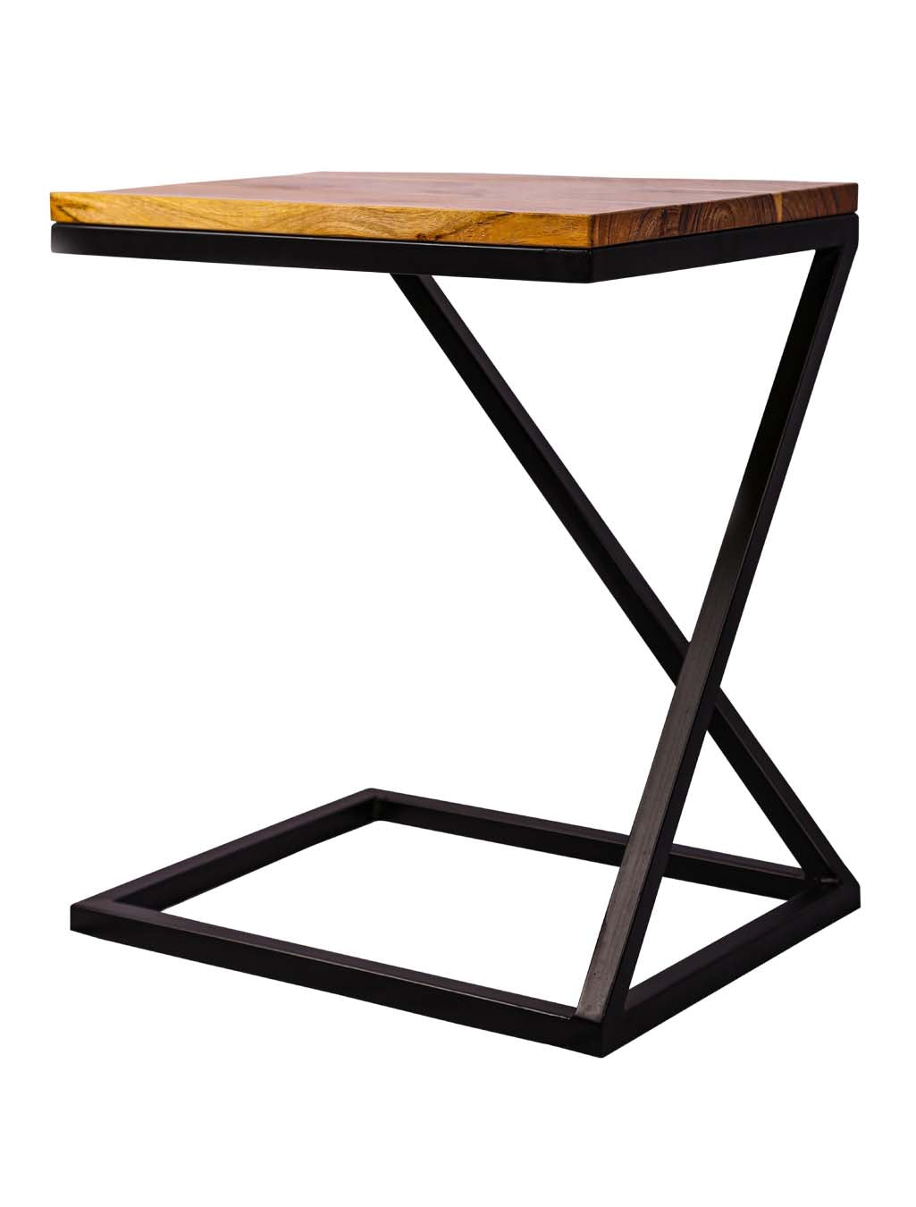 Rectangle solid wood Side Table with metal legs | AQ Solid Wood