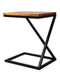 Rectangle solid wood Side Table with metal legs | AQ Solid Wood