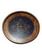 Round Carved Solid Wood Serving Tray – Handmade & Durable | AQ Solid Wood