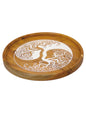 Round Carved Solid Wood Serving Tray – Handmade & Durable | AQ Solid Wood