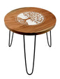 Round Coffee Table with Hairpin Legs - Naturally Seasoned Wood