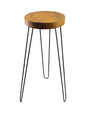 Expertly Crafted Solid Wood Plant Corner Stand Round with Hairpin Legs