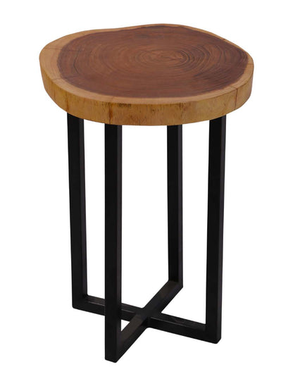 Signature Solid Wood Live Edge Side Table Hand-Finished Wood