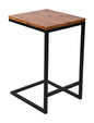 Expertly Crafted Solid Wood Square Side Table | Metal Finish