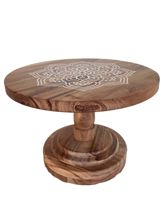 Naturally Seasoned Solid Wood Round Corner Plant Stand
