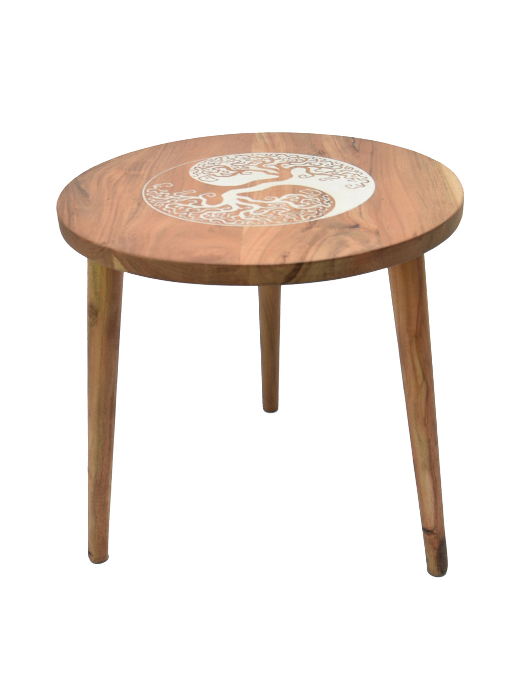 Handcrafted Solid Wood Side Table | Elegant Cone-Shaped Legs