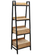 4-Tier Ladder Bookshelf Standing Metal Shelf with Drawers