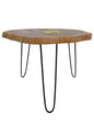 Round Solid Wood Live Edge Coffee Table with Hairpin Legs