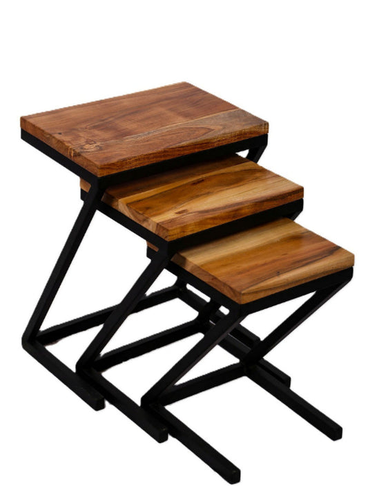 Z Shape Acacia Nesting Tables