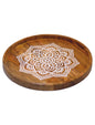 Round Carved Solid Wood Serving Tray – Handmade & Durable | AQ Solid Wood
